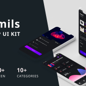 دانلود طرح لایه باز رابط کاربری اپلیکیشن EMILS MOBILE UI KIT